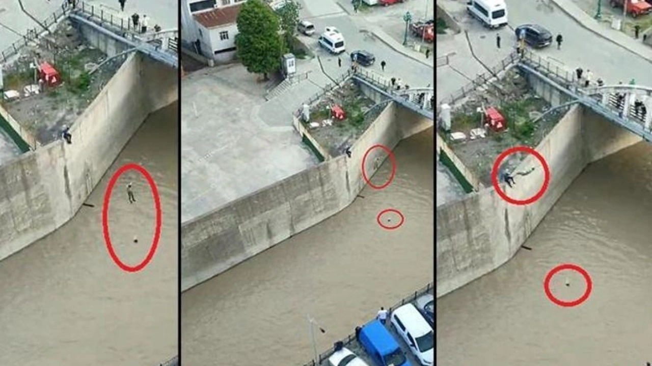 10 metrelik duvardan atlayıp küçük Eslem'i böyle kurtardı! Askeri eğitim bir canı kurtardı