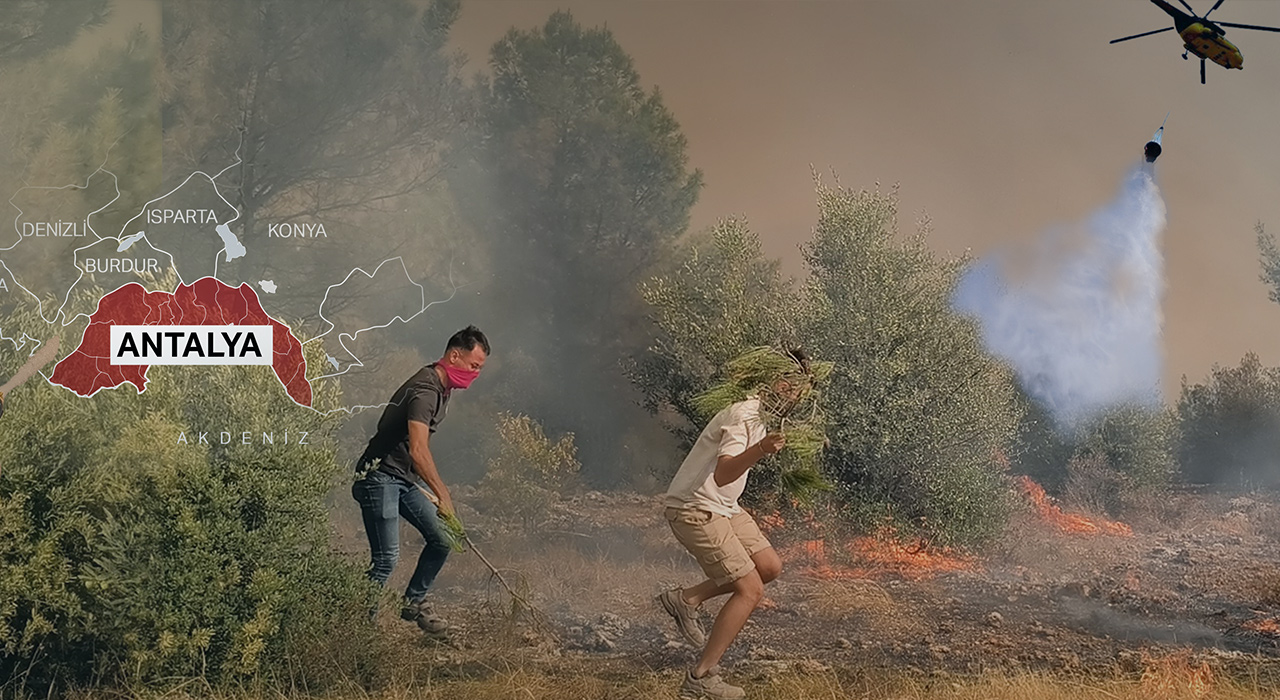 Antalya, Adana ve Mersin'de çıkan çıkan orman yangınlarına müdahale sürüyor